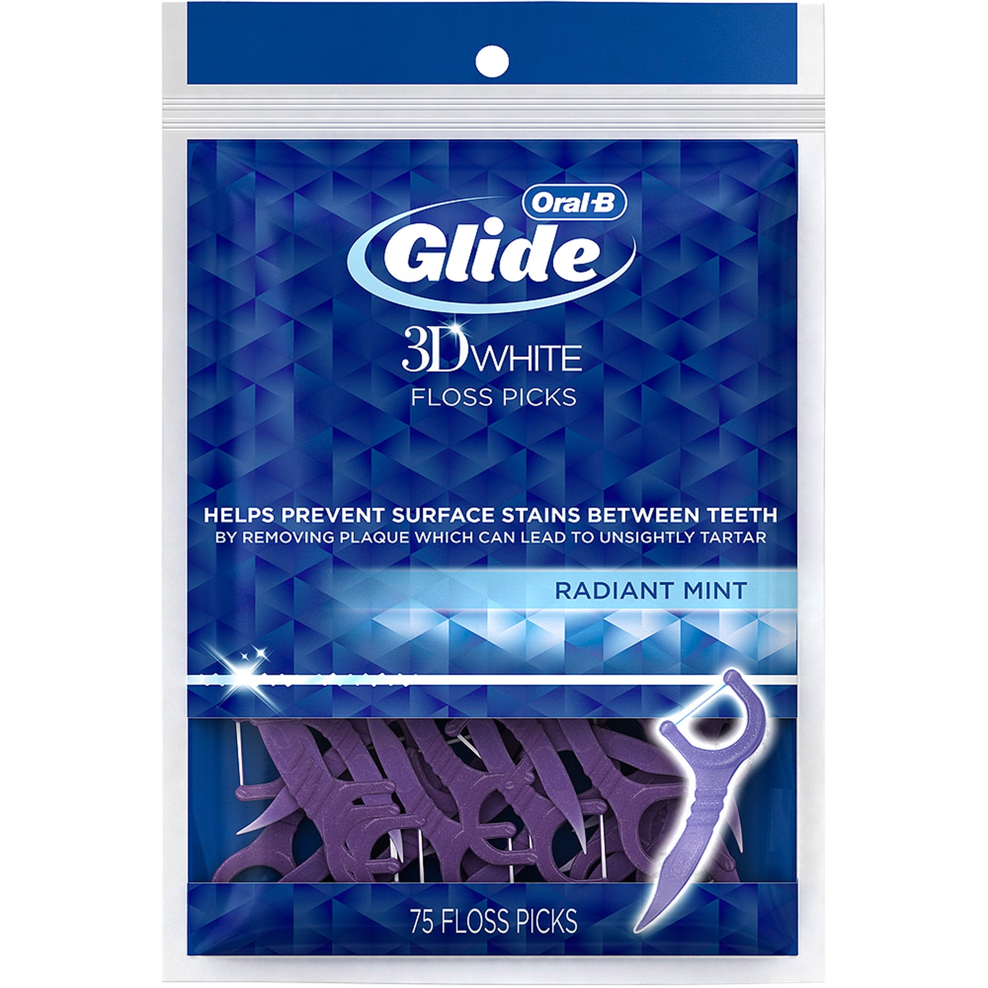 Oral-B Glide 3D White Radiant Mint Flavor Floss Picks, 75 count ...