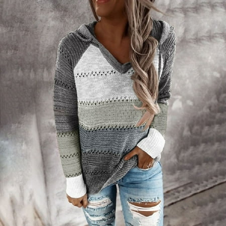 Dndkilg Womens Hoodie Sweatshirt Knit Hooded Lightweight Cotton Sweater Loose Fit Color Block Long Sleeve Soft Pullover Bra Drawstring Oversized Baggy Sweatshirts Gray-Drawstring 4XL
Dndkilg Womens Hoodie Sweatshirt Knit Hooded Lightweight Cotton Sweater Loose Fit Color Block Long Sleeve Soft Pullover Bra Drawstring Oversized Baggy Sweatshirts Gray-Drawstring 4XL