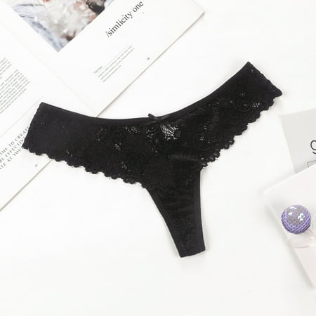 Women s Low Waisted Thong Lace Panties 6-Pack Pack Low Waist Lace Panties for Women