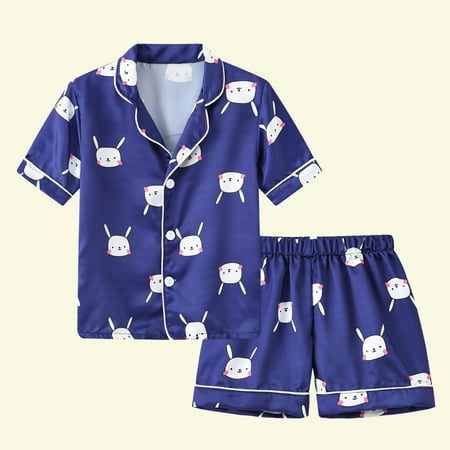 Satin Two Pieces Pajamas Sets for Baby Boy Cute Dinosaur Print Buttion Down Shirt and Elastic Waist Cartoon Print Shorts Home Wear
Satin Two Pieces Pajamas Sets for Baby Boy Cute Dinosaur Print Buttion Down Shirt and Elastic Waist Cartoon Print Shorts Home Wear
