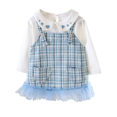 Maxcozy Baby Girls Winter Dress Long Sleeve Peter Pan Princess Plaid Dresses (Shirt + Dress) Blue 6-9 Months
Maxcozy Baby Girls Winter Dress Long Sleeve Peter Pan Princess Plaid Dresses (Shirt + Dress) Blue 6-9 Months