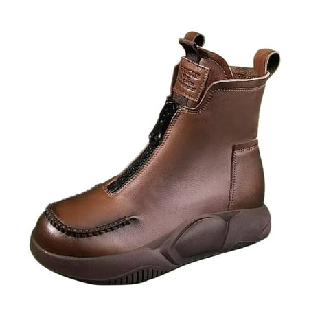 Fsqjgq Womens Low Heel Boots Leather Vintage Front Zipper Short Boots Women Fashion Casual Thick Soled Boots Shoes Women Women Size 9 Boots Brown 37
Fsqjgq Womens Low Heel Boots Leather Vintage Front Zipper Short Boots Women Fashion Casual Thick Soled Boots Shoes Women Women Size 9 Boots Brown 37