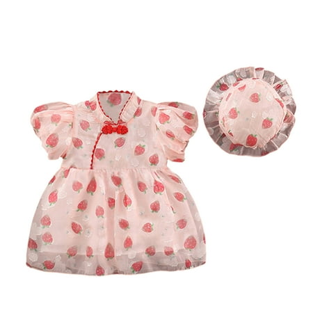 Dress Girls Size10 Teenager Dresses for Parties Toddler Girls Child Fly Sleeve Strawberry Prints Summer Princess Dress Cheongsam Children s Dress Hat 
Dress Girls Size10 Teenager Dresses for Parties Toddler Girls Child Fly Sleeve Strawberry Prints Summer Princess Dress Cheongsam Children s Dress Hat