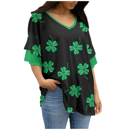 Green Tops for Women Womens Blouses for Work Professional Women s Summer Contrast Color V-Neck Printing Short Sleeve Lapel Shirt Maternity Blouses Green S
Green Tops for Women Womens Blouses for Work Professional Women s Summer Contrast Color V-Neck Printing Short Sleeve Lapel Shirt Maternity Blouses Green S
