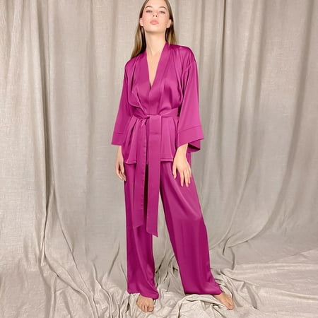 QWZNDZGR HiLoc Home Suit For Women Sleepwear Loose Flare Pants Three Quarter Sleeve Satin Robe Sets Bathrobe For Home Wear Fashion 2021
QWZNDZGR HiLoc Home Suit For Women Sleepwear Loose Flare Pants Three Quarter Sleeve Satin Robe Sets Bathrobe For Home Wear Fashion 2021