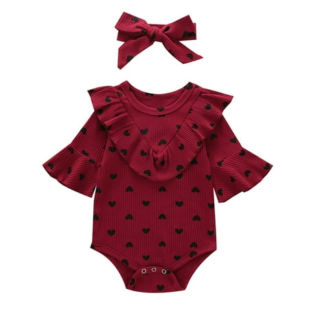 MERSARIPHY Toddler Romper Fall Top Headband Long Sleeve Crotch Buttons Home Sleeping Heart Printed Bodysuit (2pcs Suit)
MERSARIPHY Toddler Romper Fall Top Headband Long Sleeve Crotch Buttons Home Sleeping Heart Printed Bodysuit (2pcs Suit)