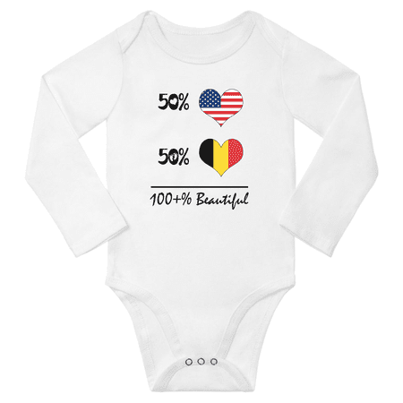 50% Belgian + 50% American = 100+% Beautiful Baby Long Sleeve Romper (White 18 Months)
50% Belgian + 50% American = 100+% Beautiful Baby Long Sleeve Romper (White 18 Months)
