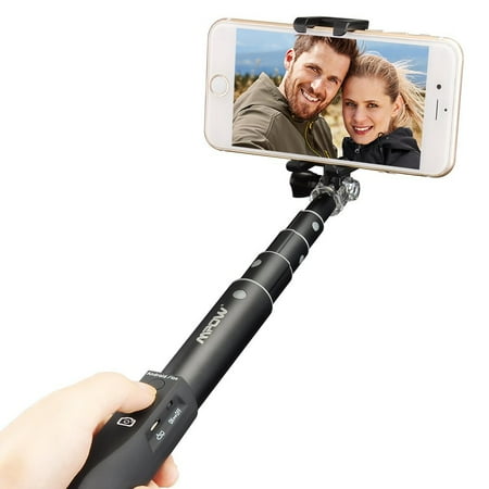 Mpow Selfie Stick Extendable Aluminum Monopod with Built-in Bluetooth Remote Shutter for GoPro Hero Cameras, Android & iOS Phones