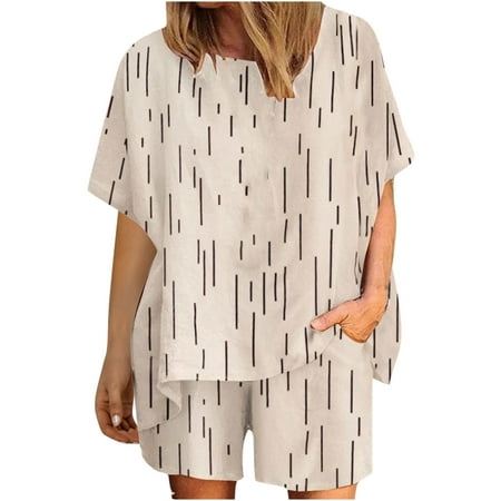 Dadaria 2 Piece Outfits for Women Summer Shorts Set Round Neck Printed Short Sleeve Tops Shorts Two Pieces Set Suit Khaki L Female
Dadaria 2 Piece Outfits for Women Summer Shorts Set Round Neck Printed Short Sleeve Tops Shorts Two Pieces Set Suit Khaki L Female