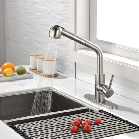 LINGJIA Kitchen Faucets with Pull Down Sprayer Single Handle Kitchen Sink Faucet with Pull Out Sprayer Brushed Nickel
LINGJIA Kitchen Faucets with Pull Down Sprayer Single Handle Kitchen Sink Faucet with Pull Out Sprayer Brushed Nickel