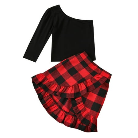 Yinyinxull 2Pcs Christmas Toddler Baby Kids Girls Clothes Set One Shoulder Tops Ruffle Skirts Outfits Black 3-4 Years
Yinyinxull 2Pcs Christmas Toddler Baby Kids Girls Clothes Set One Shoulder Tops Ruffle Skirts Outfits Black 3-4 Years