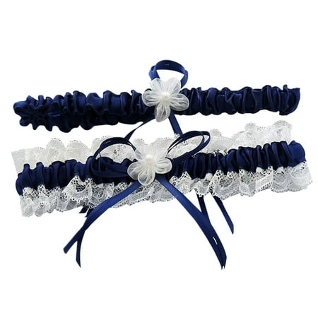 Bridal Wedding Garter Lace Ribbon Flower Garters Decorations for Bride and Bridesmaid (Dark Blue)
Bridal Wedding Garter Lace Ribbon Flower Garters Decorations for Bride and Bridesmaid (Dark Blue)