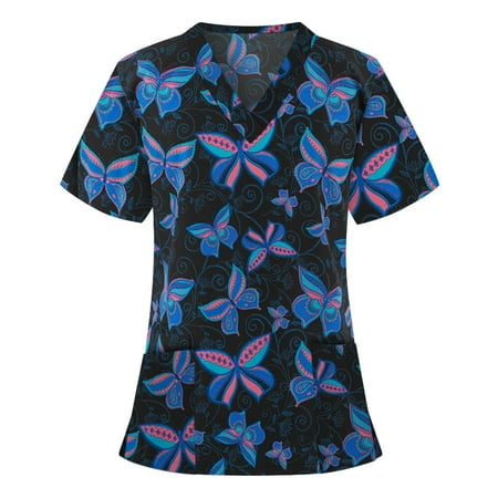 Funicet Summer Savings Clearance! Nursing Uniform Women s Working Uniform Scrubs Top With Two Pockets Floral Printed Short Sleeve V-neck Blouse
Funicet Summer Savings Clearance! Nursing Uniform Women s Working Uniform Scrubs Top With Two Pockets Floral Printed Short Sleeve V-neck Blouse