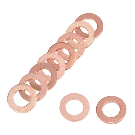 25 Pcs 5mm x 9mm x 1mm Copper Flat Washer for Screw Bolt