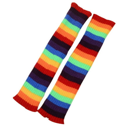 OOKWE Women Student Knit Leg Warmers Crochet Ribbed Rainbow Striped Lolita Boot Socks
OOKWE Women Student Knit Leg Warmers Crochet Ribbed Rainbow Striped Lolita Boot Socks