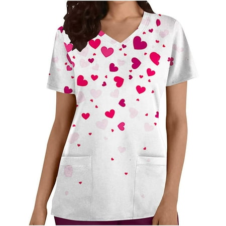 Yyeselk Scrub Tops for Womens T Shirt Valentine s Day Printed Short Sleeve V-Neck Working Uniform Workwear Pocket Top Nurse Nursing Blouses Tee Shirts T-Shirts Tshirt(White XL)
Yyeselk Scrub Tops for Womens T Shirt Valentine s Day Printed Short Sleeve V-Neck Working Uniform Workwear Pocket Top Nurse Nursing Blouses Tee Shirts T-Shirts Tshirt(White XL)