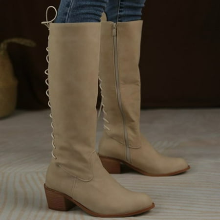 TALKVE Ladies Autumn And Winter Fashion Handsome Solid Color Retro Thick And Square Heel Round Toe Side Zipper Boots
TALKVE Ladies Autumn And Winter Fashion Handsome Solid Color Retro Thick And Square Heel Round Toe Side Zipper Boots