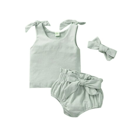 Canrulo Cute Newborn Baby Girl Clothes Solid Color Sleeveless T-shirt Tops Bowknot Shorts Bloomers Headband Set Green 2-3 Years
Canrulo Cute Newborn Baby Girl Clothes Solid Color Sleeveless T-shirt Tops Bowknot Shorts Bloomers Headband Set Green 2-3 Years