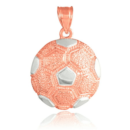 10k Rose Gold Sports Charm Textured Soccer Ball Pendant
