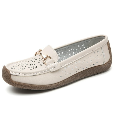 Women’s Slip-On Loafers Round Toe Hollow Out Flats with Buckle Straps Beige Size 38
Women’s Slip-On Loafers Round Toe Hollow Out Flats with Buckle Straps Beige Size 38