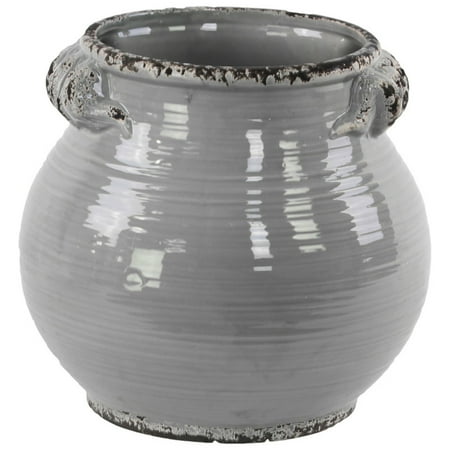 Urban Trends Large Distressed Wide Round Bellied Tuscan Pot with Handles