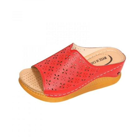 Todqot Slippers for Women- Anti Slip Flat Summer Sandals Women Thick bottom Fish Mouth indoor outdoor Red 38
Todqot Slippers for Women- Anti Slip Flat Summer Sandals Women Thick bottom Fish Mouth indoor outdoor Red 38