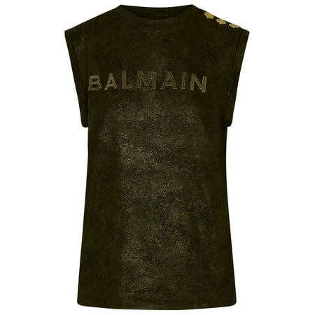 BALMAIN Woman Canotta In Cotone Verde