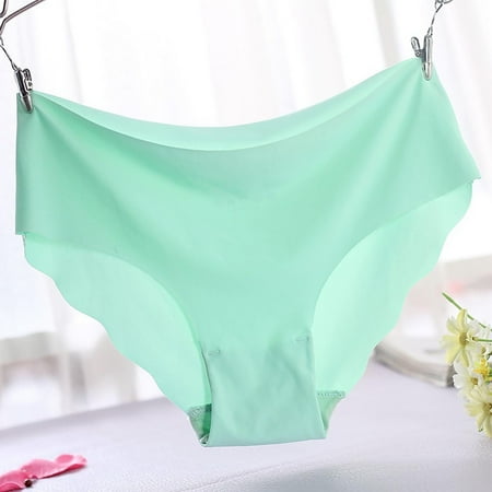 UDAXB Lingerie Seamless Ice Silk Seamless Ladies Breathable Briefs Ultra Thin Thong Underwear Women