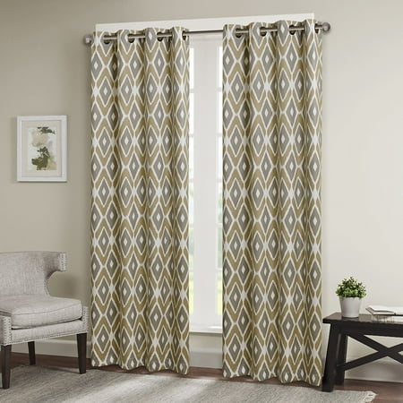 Ashlin Diamond Printed Window Curtain Taupe 84" Panel