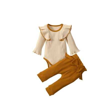 Canrulo 2Pcs Newborn Infant Baby Girl Clothes Set Ribbed Long Sleeve Romper Top Bowknot Leggings Pants Outfits Brown 0-3 Months
Canrulo 2Pcs Newborn Infant Baby Girl Clothes Set Ribbed Long Sleeve Romper Top Bowknot Leggings Pants Outfits Brown 0-3 Months