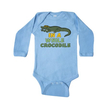 Inktastic In a While Crocodile with Cool Green Crock in Sunglasses Gift Baby Boy or Baby Girl Long Sleeve Bodysuit 
Inktastic In a While Crocodile with Cool Green Crock in Sunglasses Gift Baby Boy or Baby Girl Long Sleeve Bodysuit