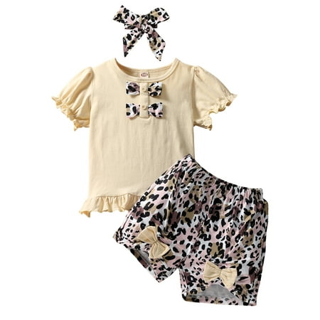 Kids Baby Girl Clothes Ruffle Bow Short Sleeve Tops+Shorts Summer 3pcs Outfits
Kids Baby Girl Clothes Ruffle Bow Short Sleeve Tops+Shorts Summer 3pcs Outfits