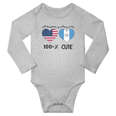 50% American + 50% Guatemalan = 100+% Cute Baby Long Slevve Bodysuit Outfits (Gray 3-6 Months)
50% American + 50% Guatemalan = 100+% Cute Baby Long Slevve Bodysuit Outfits (Gray 3-6 Months)