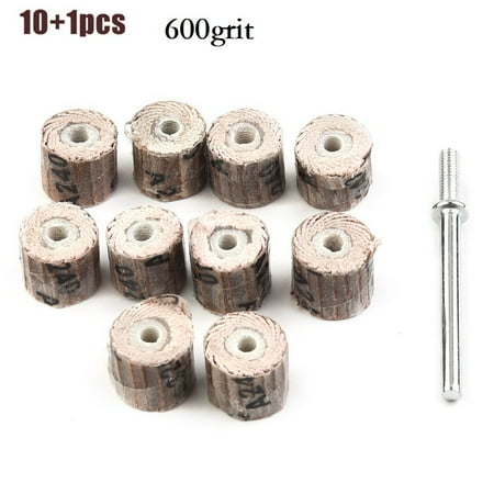 10pcs+1 80-600Grit Flap Wheel Disc Sanding Drill Abrasive Sandpaper Polishing