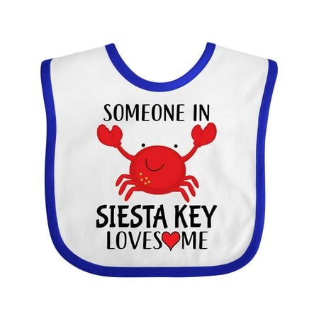 Inktastic Someone in Siesta Key Florida Loves Me Gift Baby Boy or Baby Girl Bib