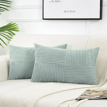 Fancy Homi 2 Packs Grey Blue Long Lumbar Decorative Throw Pillow Covers 16x16 Inch for Couch Bed Sofa Rustic Farmhouse Boho Home Decor Soft Striped Corduroy Rectangle Accent Cushion Case 16x16
Fancy Homi 2 Packs Grey Blue Long Lumbar Decorative Throw Pillow Covers 16x16 Inch for Couch Bed Sofa Rustic Farmhouse Boho Home Decor Soft Striped Corduroy Rectangle Accent Cushion Case 16x16