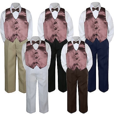4pc Boy Suit Set Brown Chocolate Bow Tie Vest Baby Toddler Kid Formal Pants S-7
4pc Boy Suit Set Brown Chocolate Bow Tie Vest Baby Toddler Kid Formal Pants S-7