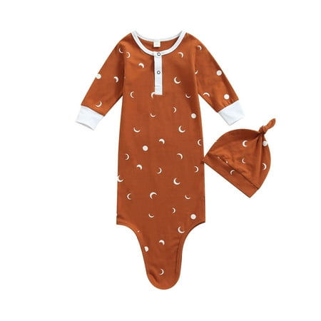 TheFound Newborn Baby Boy Girl Knotted Sleeper Sun Moon Long Sleeve Nightgown Sleeping Bag Cap Set
TheFound Newborn Baby Boy Girl Knotted Sleeper Sun Moon Long Sleeve Nightgown Sleeping Bag Cap Set