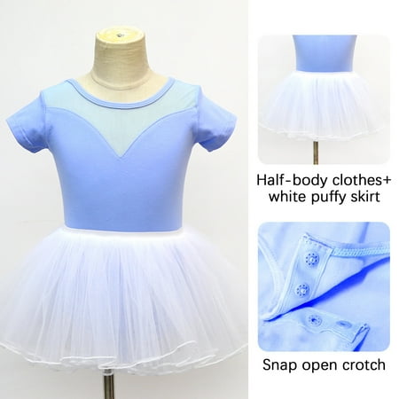 

DAETIROS Comfortable Summer One-piece Newborn Baby Girls Boys Dance Clothes Training （ 3-15 Years） Ballet Performance Rompers Blue