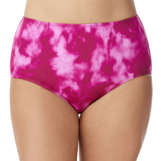 100 Degrees Women's Plus-Size Tie Dye High Waist Bikini Swimsuit Bottom