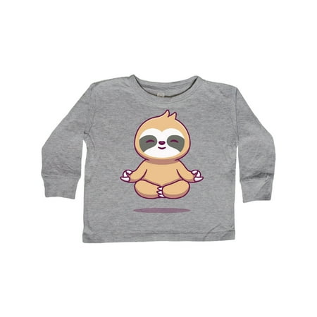 Inktastic Meditating Sloth Gift Toddler Boy or Toddler Girl Long Sleeve T-Shirt