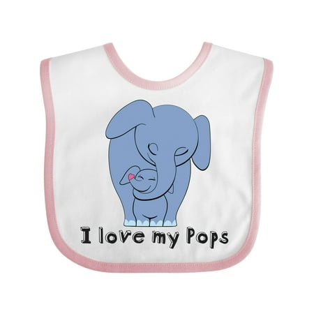 Inktastic I Love My Pops Elephant Blue Gift Baby Boy Bib