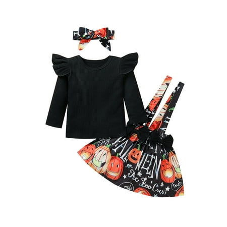 BrilliantMe Kids Baby Girls Halloween Outfits Cartoon Pumpkin Long Sleeve Pullover Suspender Skirt Headband 3 Pieces Clothes Set Black 0-6 Months
BrilliantMe Kids Baby Girls Halloween Outfits Cartoon Pumpkin Long Sleeve Pullover Suspender Skirt Headband 3 Pieces Clothes Set Black 0-6 Months