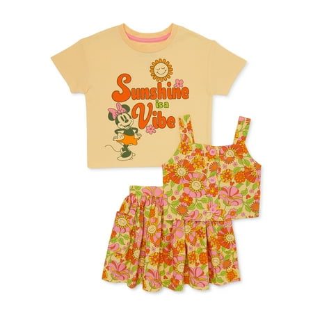 Minnie Mouse Baby and Toddler Girls T-Shirt Tank and Skirt Set 3-Piece Sizes 12M-5T