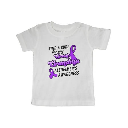 Inktastic Alzheimer s Awareness Find a Cure for my Great Grandma Gift Baby Boy or Baby Girl T-Shirt
Inktastic Alzheimer s Awareness Find a Cure for my Great Grandma Gift Baby Boy or Baby Girl T-Shirt