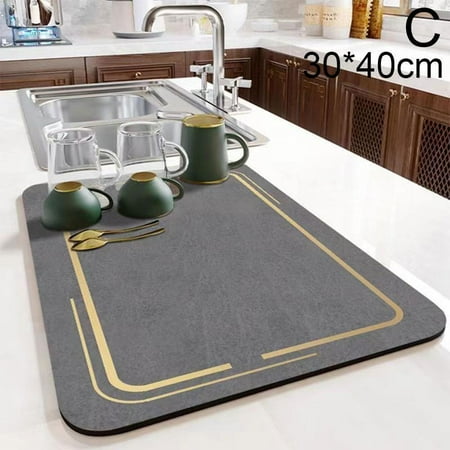 Mat Pad Drying Kitchen Drain Mat Super Absorbent Placemat Tableware Bottle|