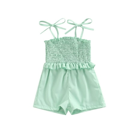 Eyicmarn Little Girls Summer Jumpsuit Plain Ribbed Ruching Ruffle Sling Romper Girls Short Pants One-Piece Jumpsuit
Eyicmarn Little Girls Summer Jumpsuit Plain Ribbed Ruching Ruffle Sling Romper Girls Short Pants One-Piece Jumpsuit