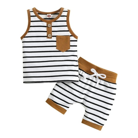 Toddler Baby Unisex Cotton Spring Summer Striped Sleeveless Shorts Vest Set Outfits Clothes Baby Clothing
Toddler Baby Unisex Cotton Spring Summer Striped Sleeveless Shorts Vest Set Outfits Clothes Baby Clothing