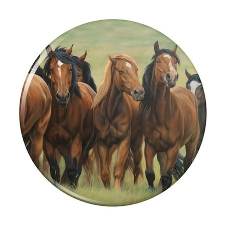 Horses on the Prairie Pecking Order Kitchen Refrigerator Locker Button Magnet