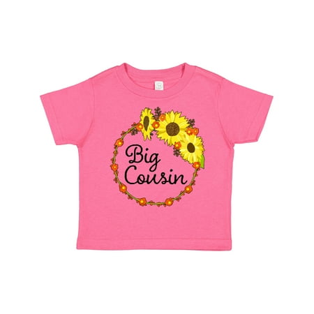 Inktastic Big Cousin Sunflower Wreath Gift Toddler Boy or Toddler Girl T-Shirt